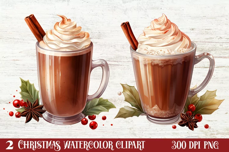 Christmas Drink Clipart Sublimation, Christmas PNG