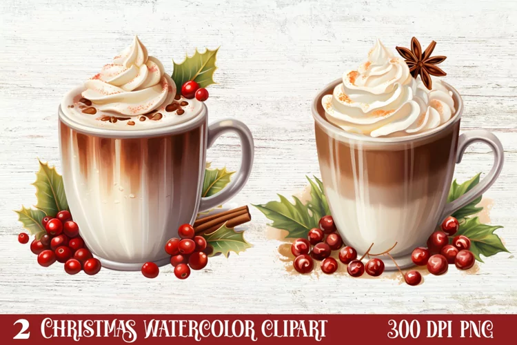Christmas Drink Clipart Sublimation, Christmas PNG