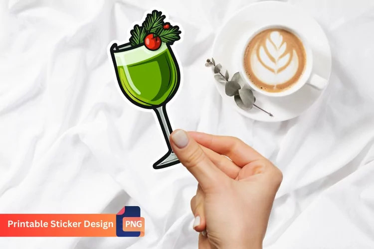 Christmas Drink Sticker, Christmas Beverage Sticker