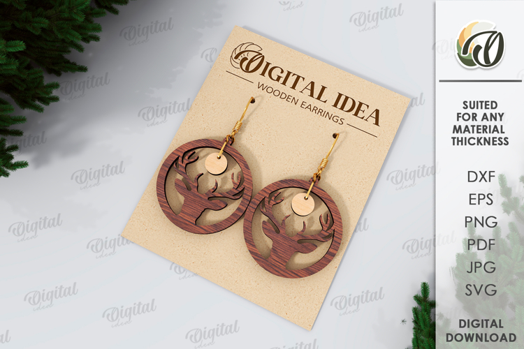 Christmas Earrings Laser Cut. Christmas Drop Earrings SVG