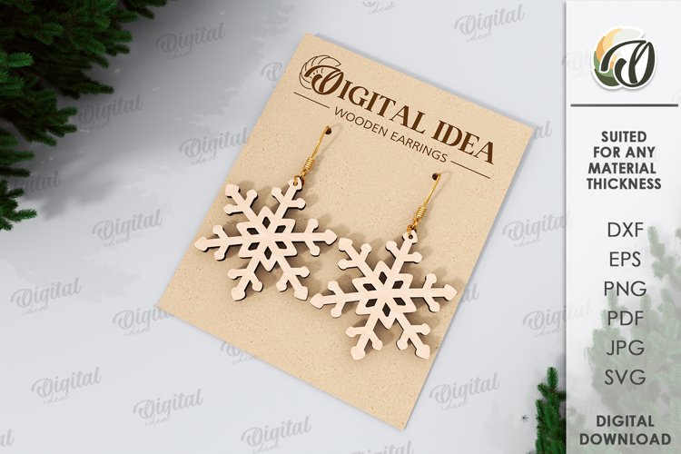 Christmas Earrings Laser Cut. Christmas Drop Earrings SVG