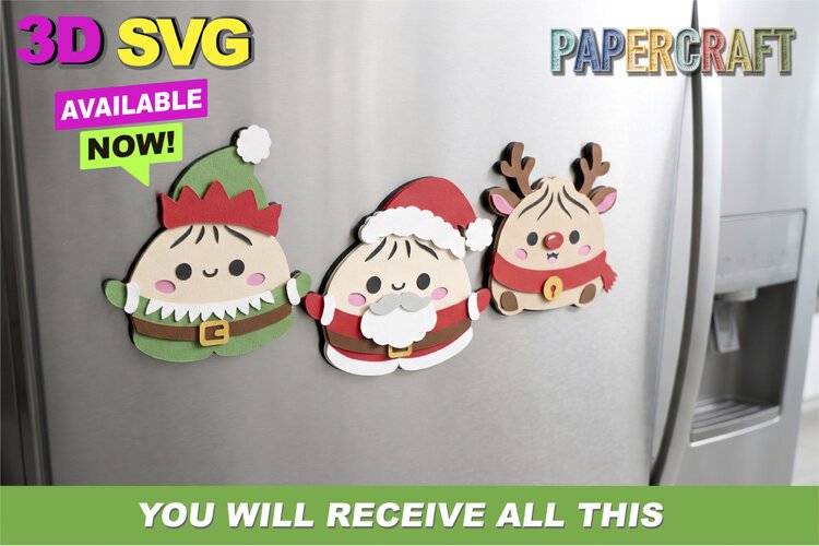 Christmas Dumplings 3D SVG example image 1