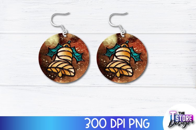 Christmas Earrings Sublimation Design|Accessories PND Design
