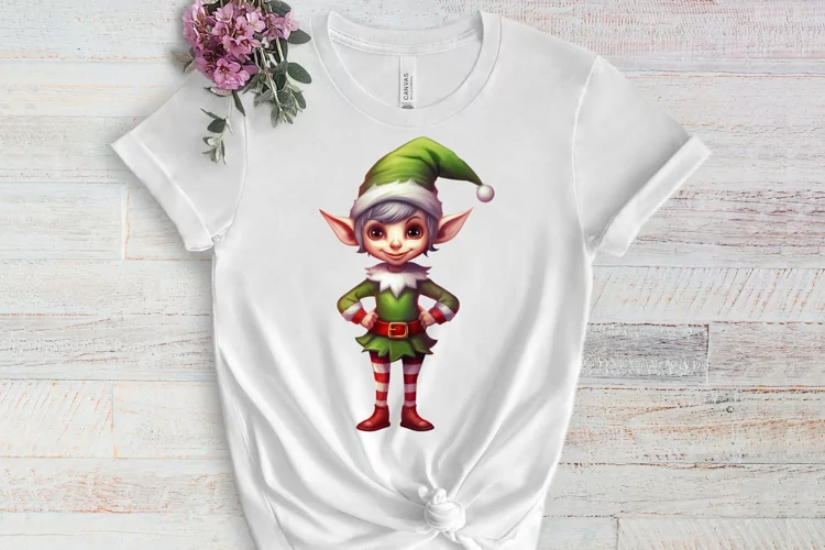 Christmas Elf Watercolor Clipart, Christmas PNG