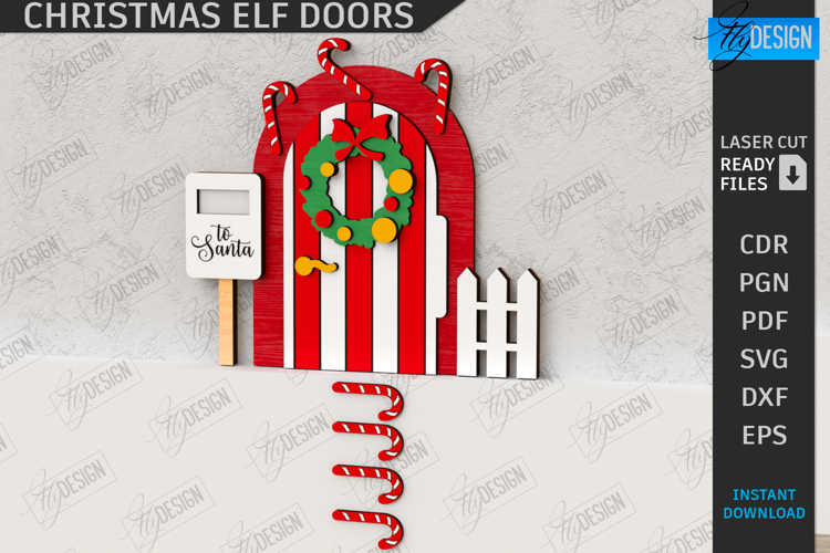 Elf Door Laser Cut |Miniature Christmas Door SVG| Elf House
