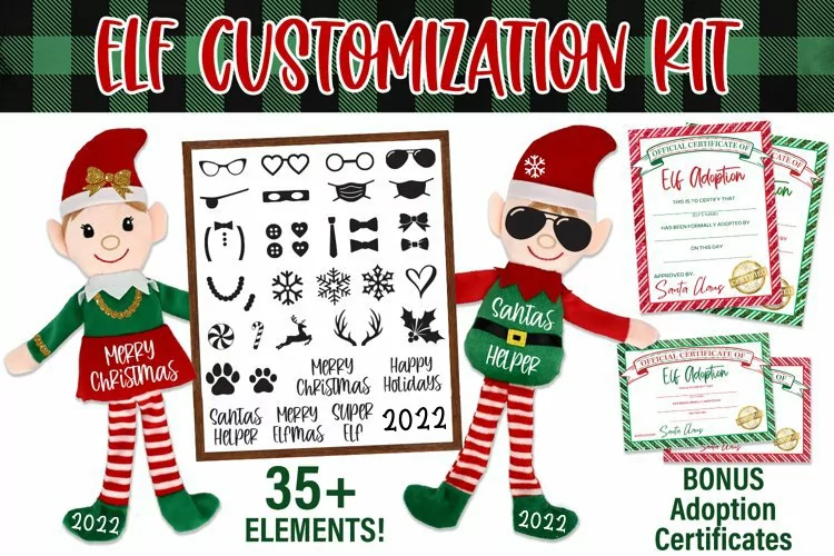 Christmas Elf Dress Up Kit with Bonus Adoption Certificates