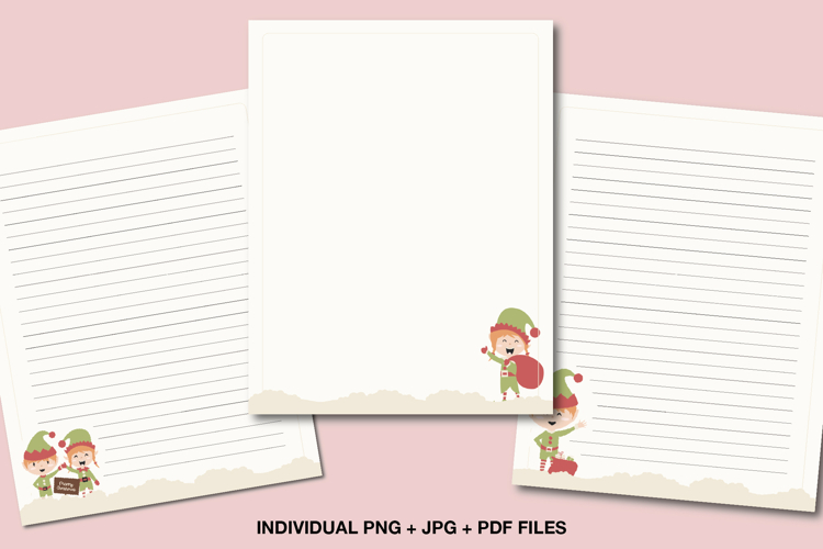 Christmas Elf Stationery Page for Kids, Letter To Santa
