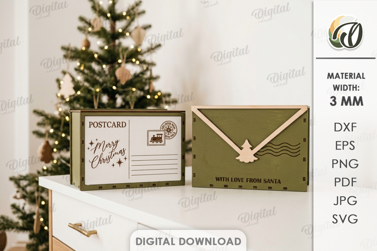 Christmas Eve Box Laser Cut. Christmas Gift Box SVG