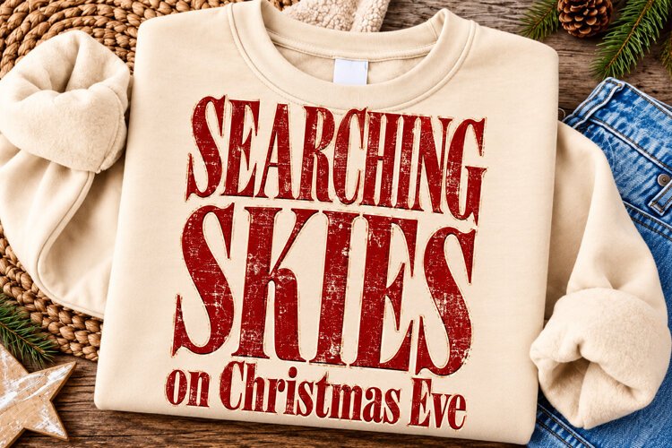 Searching Sleighs on Christmas Eve PNG | Funny Vintage Png example image 1