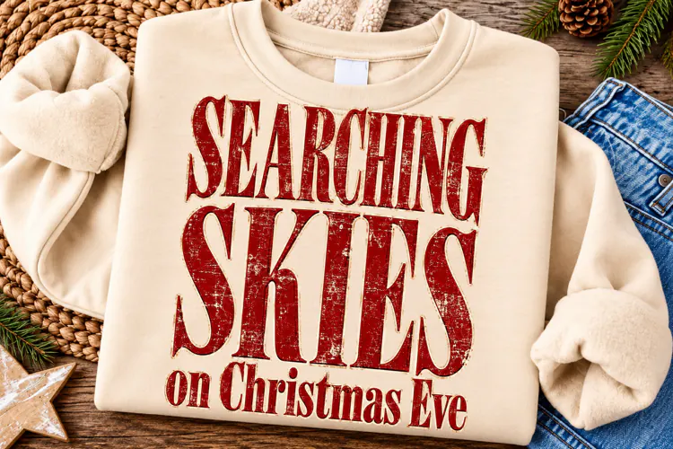 Searching Sleighs on Christmas Eve PNG | Funny Vintage Png