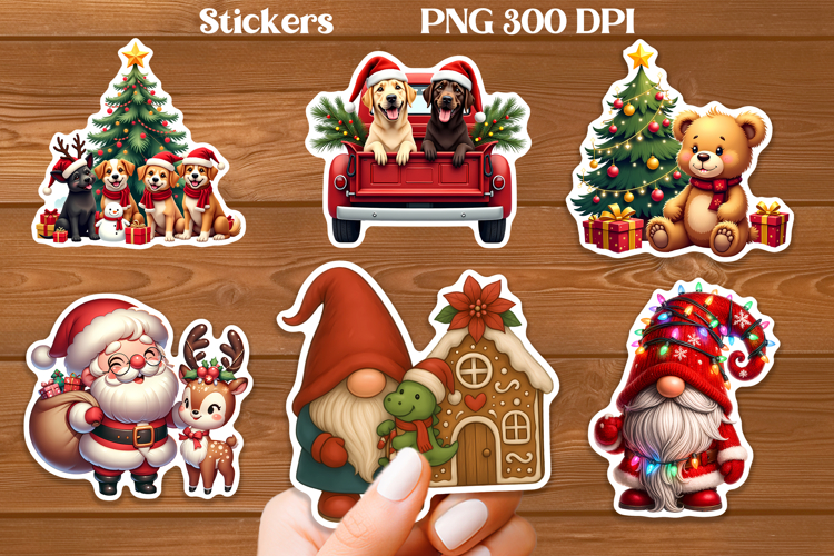 Cute Christmas sticker PNG | Printable winter stickers
