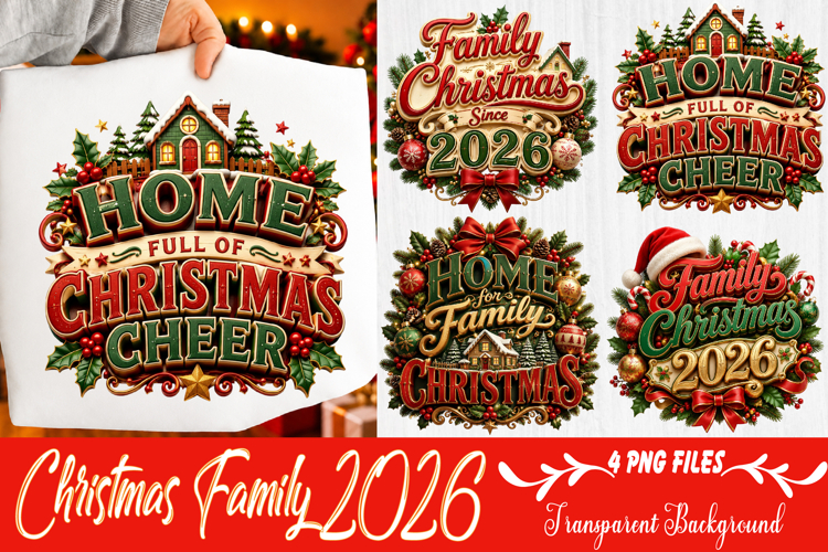 Christmas Family 2026 Sublimation PNG