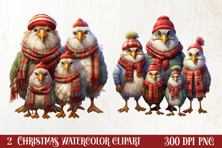 Christmas Family Animals Clipart, Christmas Clipart