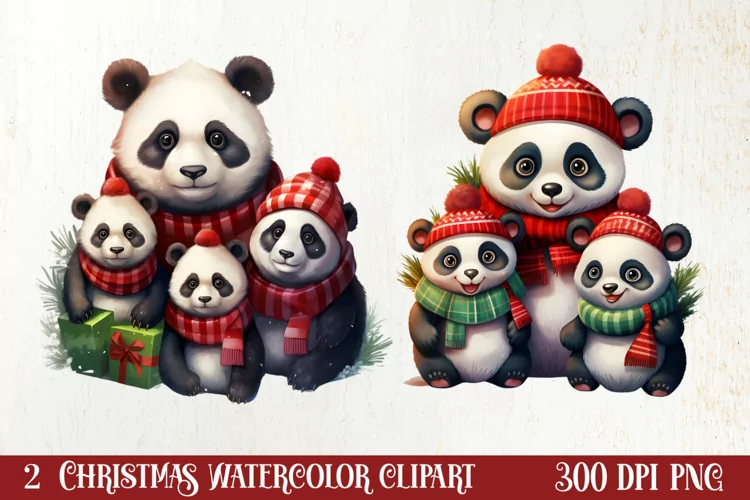 Christmas Family Animals Clipart, Christmas Clipart