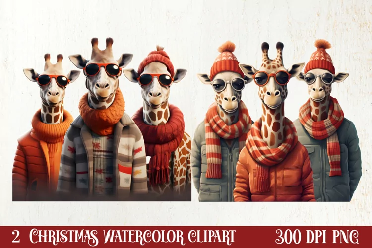 Christmas Family Animals Clipart, Christmas Clipart