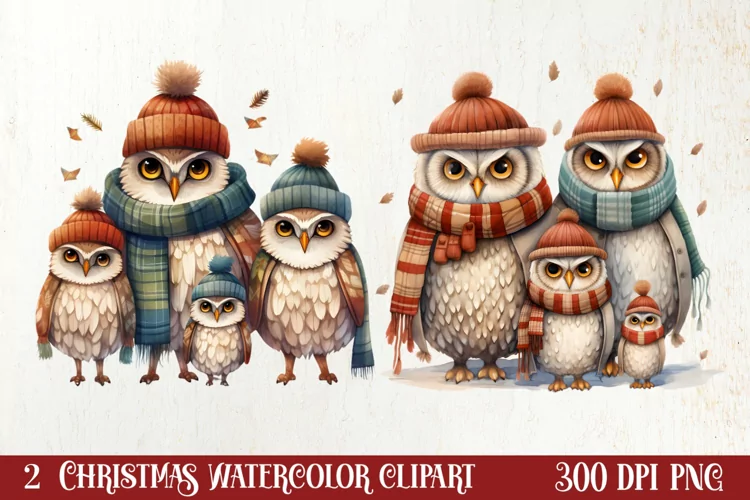 Christmas Family Animals Clipart, Christmas Clipart