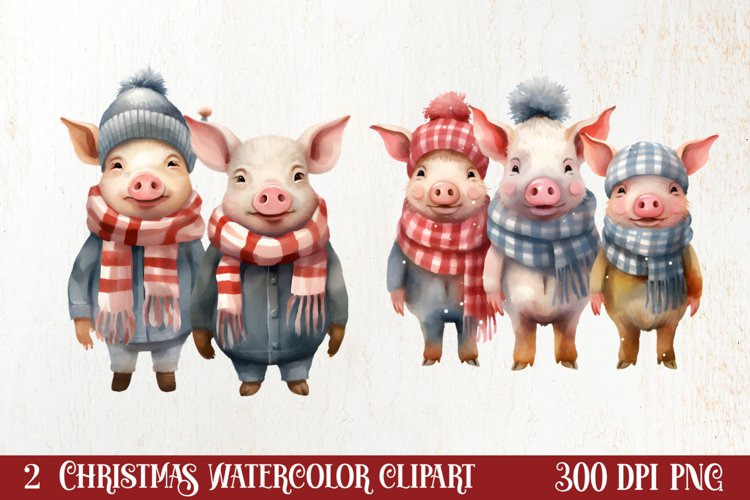 Christmas Family Animals Clipart, Christmas Clipart