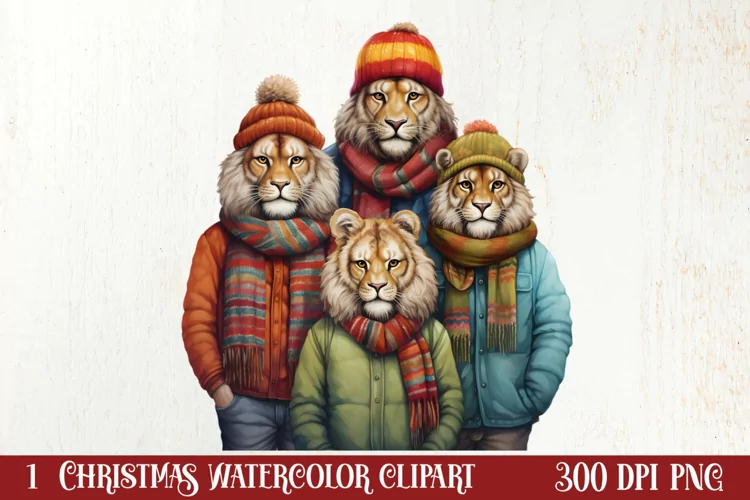 Christmas Family Animals Clipart, Christmas Clipart