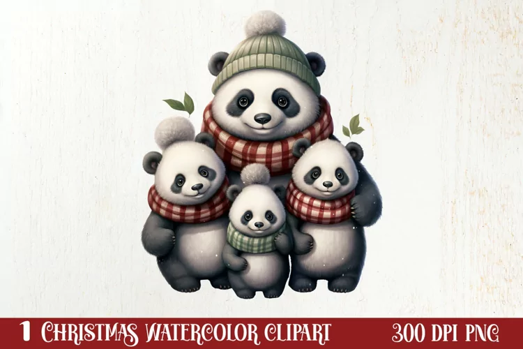 Christmas Family Animals Clipart, Christmas Family