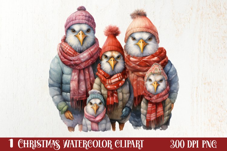 Christmas Family Animals Clipart, Christmas Family