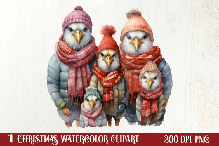 Christmas Family Animals Clipart, Christmas Family