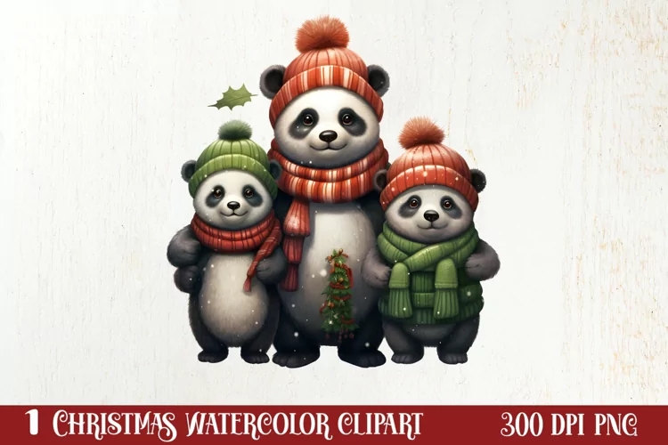 Christmas Family Animals Clipart, Christmas Family
