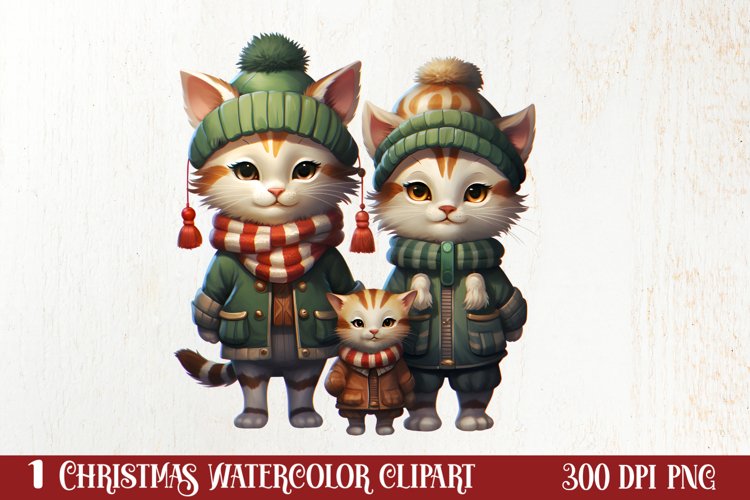 Christmas Family Animals Clipart, Christmas Family