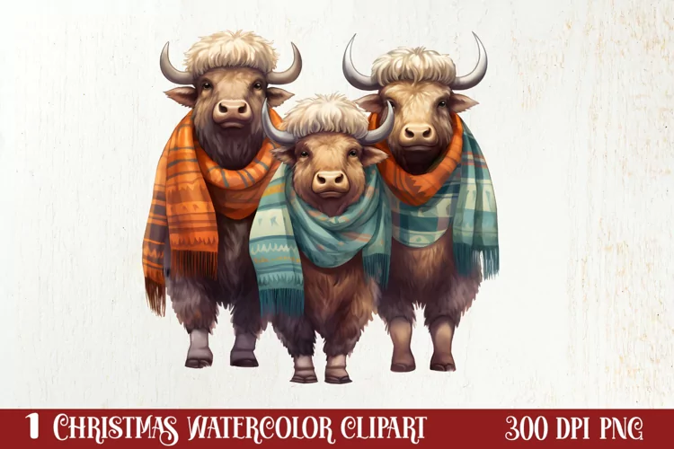 Christmas Family Animals Clipart, Christmas Family