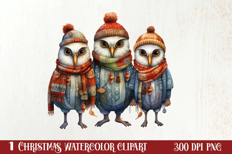 Christmas Family Animals Clipart, Christmas Family