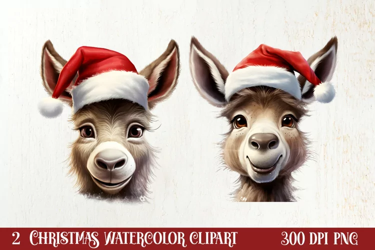 Christmas Farm Animal Peeking Clipart Sublimation