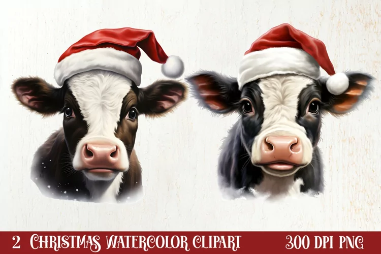 Christmas Farm Animal Peeking Clipart Sublimation
