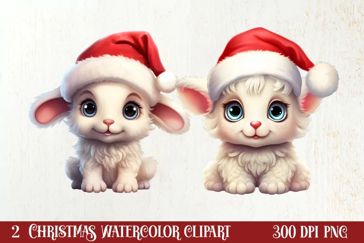 Christmas Farm Animal Peeking Clipart Sublimation