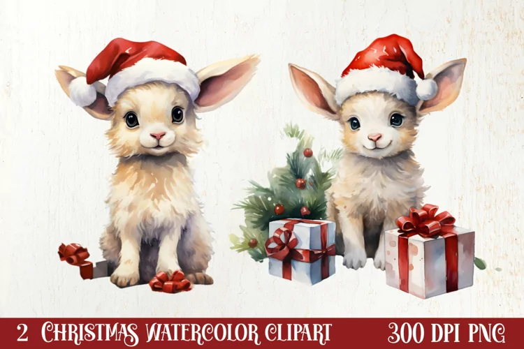 Christmas Farm Animals Clipart, Christmas PNG