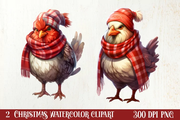 Christmas Farm Animals Sublimation Clipart