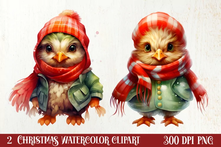 Christmas Farm Animals Sublimation Clipart