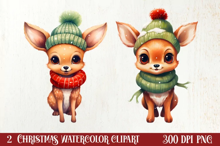 Christmas Farm Animals Sublimation Clipart