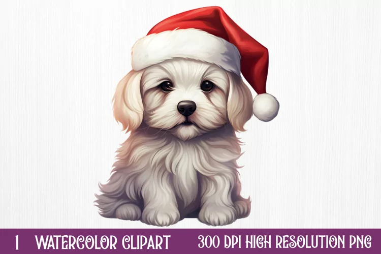 Cute Christmas Dog Sublimation Clipart, Cute Christmas Dog