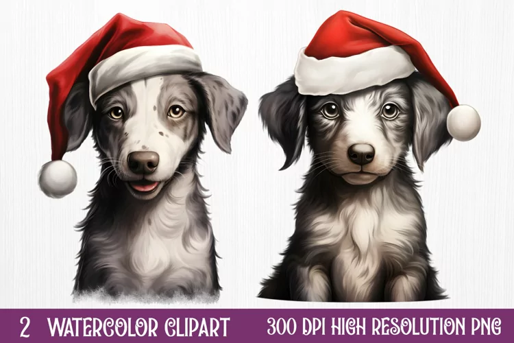 Cute Christmas Dog Sublimation Clipart, Cute Christmas Dog