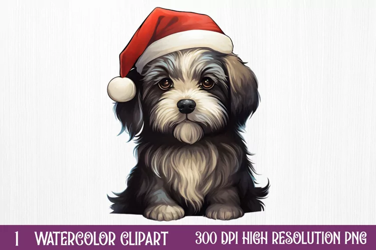 Cute Christmas Dog Sublimation Clipart, Cute Christmas Dog