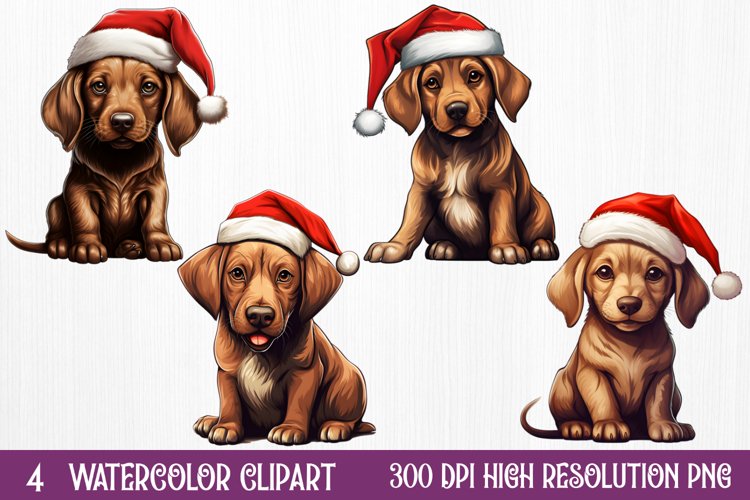 Cute Christmas Dog Sublimation Clipart, Cute Christmas Dog