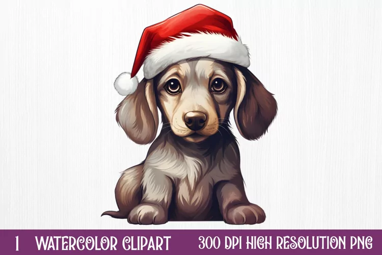 Cute Christmas Dog Sublimation Clipart, Cute Christmas Dog