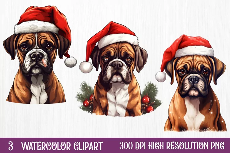 Cute Christmas Dog Sublimation Clipart, Cute Christmas Dog