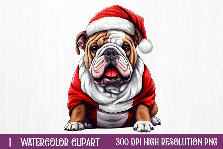 Cute Christmas Dog Sublimation Clipart, Cute Christmas Dog