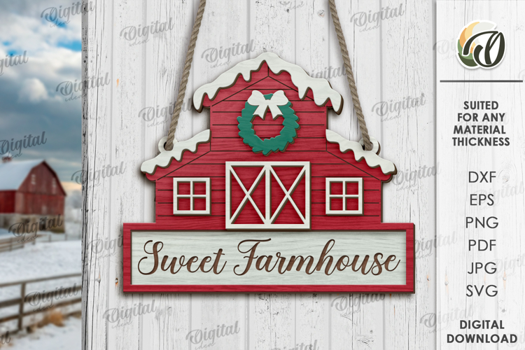 Christmas Farm Sign Laser Cut. Christmas Wall decor SVG