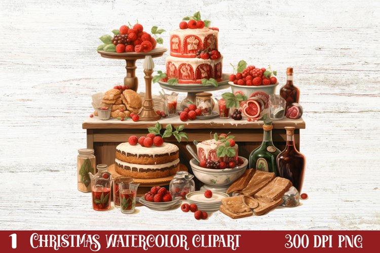 Watercolor Baking Clipart Image 17