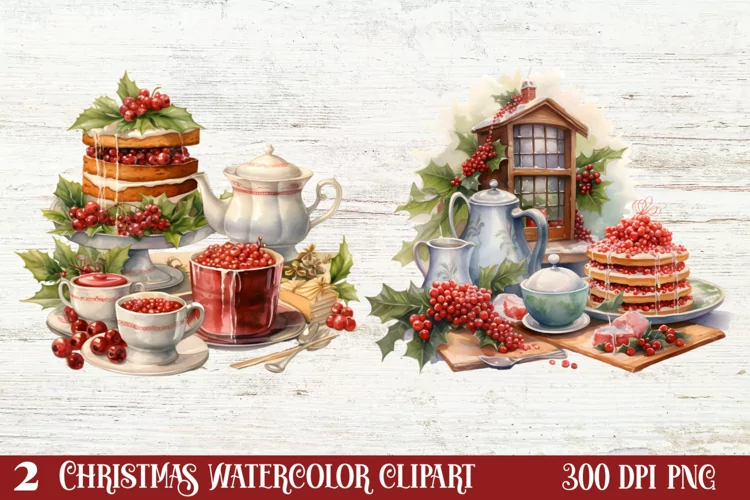 Christmas Holiday Baking Clipart, Christmas Holiday Baking