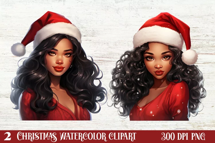 Christmas Fashion Girl Clipart, Christmas Fashion Girl