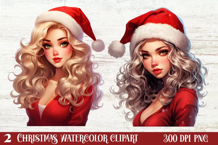 Christmas Fashion Girl Clipart, Christmas Fashion Girl