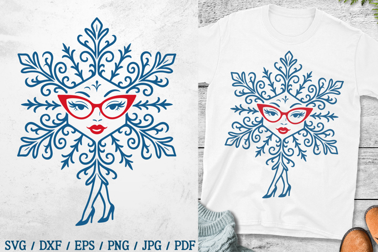 Christmas Fashion Snowflake SVG | Woman Legs High Heels PNG