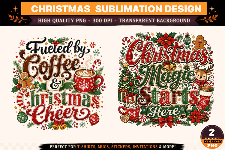 Christmas Coffee Sublimation,2 Christmas sublimation Design